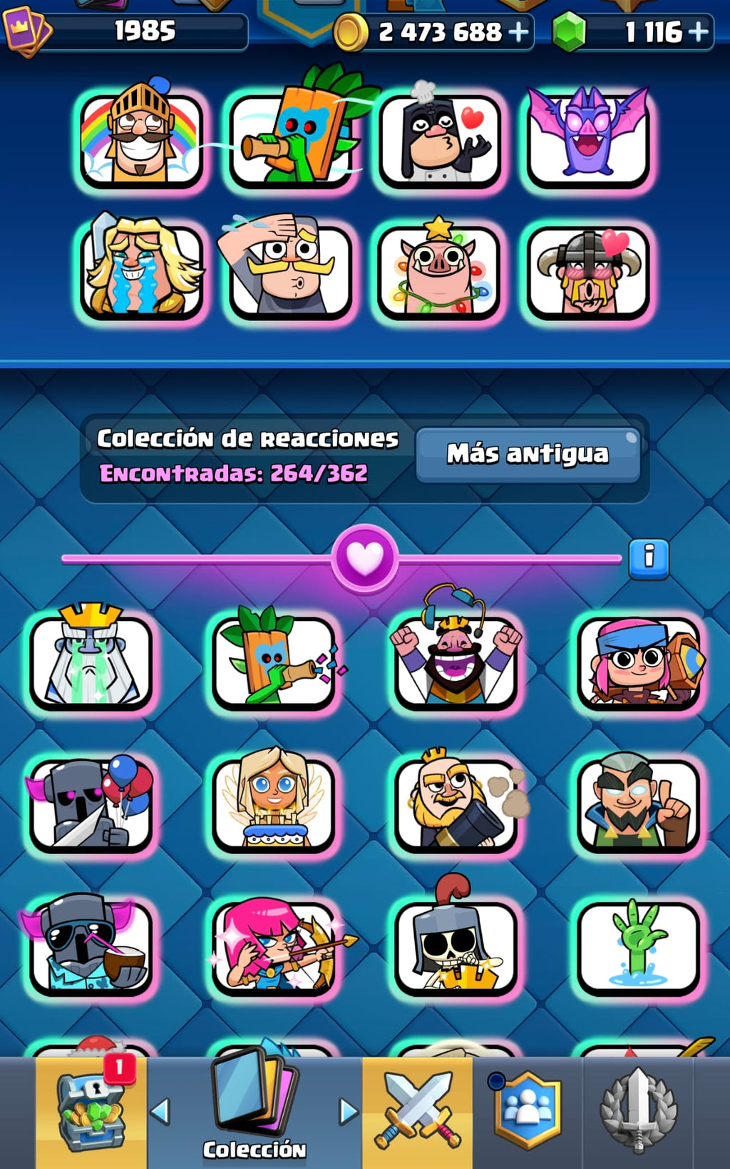 CLASH ROYALE | 1985 CARTAS | 7 HEROES | 22 EVOS | EMOTES VETERANOS